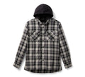 Men's Hooded Plaid Long Sleeve Shirt