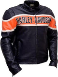Harley Davidson Jacket Moto Gear Black Cow Leather Jacket for Mens