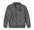 Essential Fleece Zip Front Track Jacket - Charcoal Grey Heather