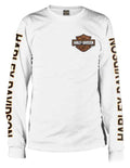 Harley-Davidson® Men's Long Sleeve Orange Bar & Shield White Shirt 30291964