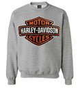 Harley-Davidson® Mens Bar & Shield Long Sleeve Crew Neck Fleece Sweatshirt, Gray