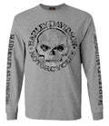 Harley-Davidson® Men's Shirt, Willie G Skull Long Sleeve Tee, Gray 30296651