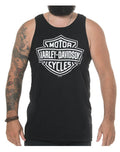 Harley-Davidson® Men's Classic White Bar & Shield Logo Sleeveless Tank, Black
