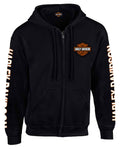 Harley-Davidson® Men's Hooded Sweatshirt, Bar & Shield Zip Black Hoodie 30299142