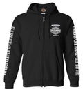 Harley-Davidson® Men's Lightning Crest Full-Zippered Hooded Sweatshirt, Black