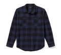 Men's Bar & Shield Buffalo Check Flannel - Plaid - Mood Indigo/Harley Black