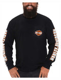 Harley-Davidson® Men's Bar & Shield Chest Pocket Long Sleeve Crew-Neck Tee, Black