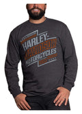 Harley-Davidson Men's Contender Long Sleeve Poly-Blend Crew-Neck Shirt, Gray