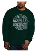 Harley-Davidson® Men's Firepower Long Sleeve Crew-Neck Cotton Shirt - Green