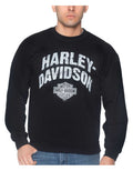 Harley-Davidson® Men's Streamer Crew-Neck Pullover Fleece Sweatshirt - Black