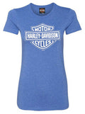 Harley-Davidson Women's Blue Reign B&S Short Sleeve Crew-Neck Tee - Royal