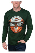 Harley-Davidson® Men's Dial Speed & Power Long Sleeve Crew-Neck Shirt - Green