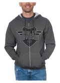 Harley-Davidson® Men's Sentinel H-D Zip-Up Cotton-Blend Hoodie, Charcoal Heather