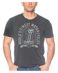 Harley-Davidson® Men's Dark Custom Crew-Neck Short Sleeve Cotton Shirt, Charcoal