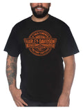 Harley-Davidson Men's Transmission Crew-Neck Short Sleeve Cotton T-Shirt - Black