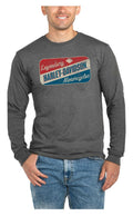 Harley-Davidson® Men's Oil Sign Long Sleeve Crew-Neck Shirt - Heather Gray