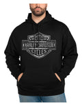 Harley-Davidson® Men's Forged Bar & Shield Pullover Fleece Hoodie, Black