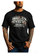 Harley-Davidson Men's Metallic Short Sleeve Crew-Neck Cotton T-Shirt - Black