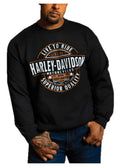 Harley-Davidson® Men's All In Crew-Neck Pullover Fleece Sweatshirt - Black