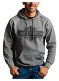 Harley-Davidson® Men's Fading Bar & Shield Pullover Fleece Hoodie - Heather Gray
