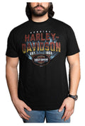 Harley-Davidson® Men's 3D Script Crew-Neck Short Sleeve Cotton T-Shirt - Black