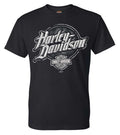 Harley-Davidson® Men's Badge Rust Crew-Neck Short Sleeve Cotton Shirt - Black