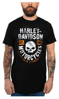 Harley-Davidson® Men's Focus Skull Crew-Neck Short Sleeve Cotton Shirt, Black