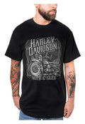 Harley-Davidson® Men's Grayscale Crew-Neck Short Sleeve Cotton T-Shirt - Black