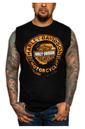 Harley-Davidson® Men's Remains B&S Sleeveless Cotton Muscle Shirt, Black