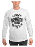 Harley-Davidson® Men's Distressed Town Long Sleeve Crew-Neck Shirt - Gray