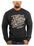 Harley-Davidson® Men's Thunder Long Sleeve Crew-Neck Shirt - Vintage Black