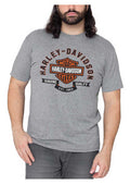 Harley-Davidson® Men's Banner Tape Crew-Neck Short Sleeve T-Shirt, Heather Gray