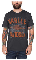 Harley-Davidson® Men's Backdrop Distressed Short Sleeve T-Shirt, Graphite Black