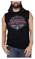 Harley-Davidson® Men's Heavyweight #1 Sleeveless Cotton Muscle Shirt, Black