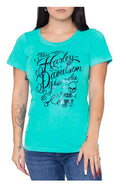 Harley-Davidson® Women's Swirl Spirit Foil Scoop Neck Short Sleeve Tee, Blue