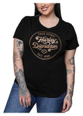 Harley-Davidson® Women's Metallic Retro Circle Curved Bottom Short Sleeve T-Shirt