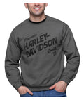 Harley-Davidson® Men's Premium Crew-Neck Pullover Fleece Sweatshirt, Charcoal