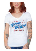 Harley-Davidson® Women's Foil Print Unify Short Sleeve V-Neck Tee - White
