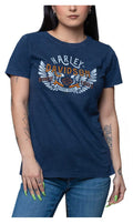 Harley-Davidson® Women's Sepia Wing Short Sleeve Crew-Neck T-Shirt, Navy