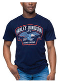 Harley-Davidson® Men's Eagle Badge Crew-Neck Cotton Short Sleeve Tee, Navy