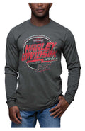 Harley-Davidson® Men's Loud & Clear Long Sleeve Crew-Neck Shirt, Charcoal