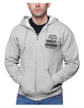 Harley-Davidson® Men's Retrograde Zip-Up Hoodie Sweatshirt – Sport Gray