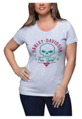 Harley-Davidson® Women's Give Willie G Skull Scoop Neck Short Sleeve Tee - White