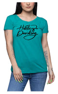 Harley-Davidson® Women's Scribble Pop Round Neck Short Sleeve Tee – Jade