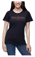 Harley-Davidson® Women's Believer Embellished Scoop Neck Short Sleeve Tee, Black