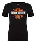 Harley-Davidson® Women's Bar & Shield Logo On Black Short Sleeve Crew-Neck Tee