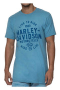 Harley-Davidson® Men's Galaxy Crew-Neck Cotton Short Sleeve T-Shirt, Slate Blue
