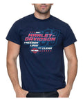 Harley-Davidson® Men's Bold Crew-Neck Cotton Short Sleeve T-Shirt, Navy Blue