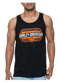 Harley-Davidson® Men's Attend Graphic Sleeveless Cotton Muscle Shirt, Black