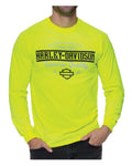 Harley-Davidson® Men's Definite Long Sleeve Poly-Blend Shirt, Safety Green